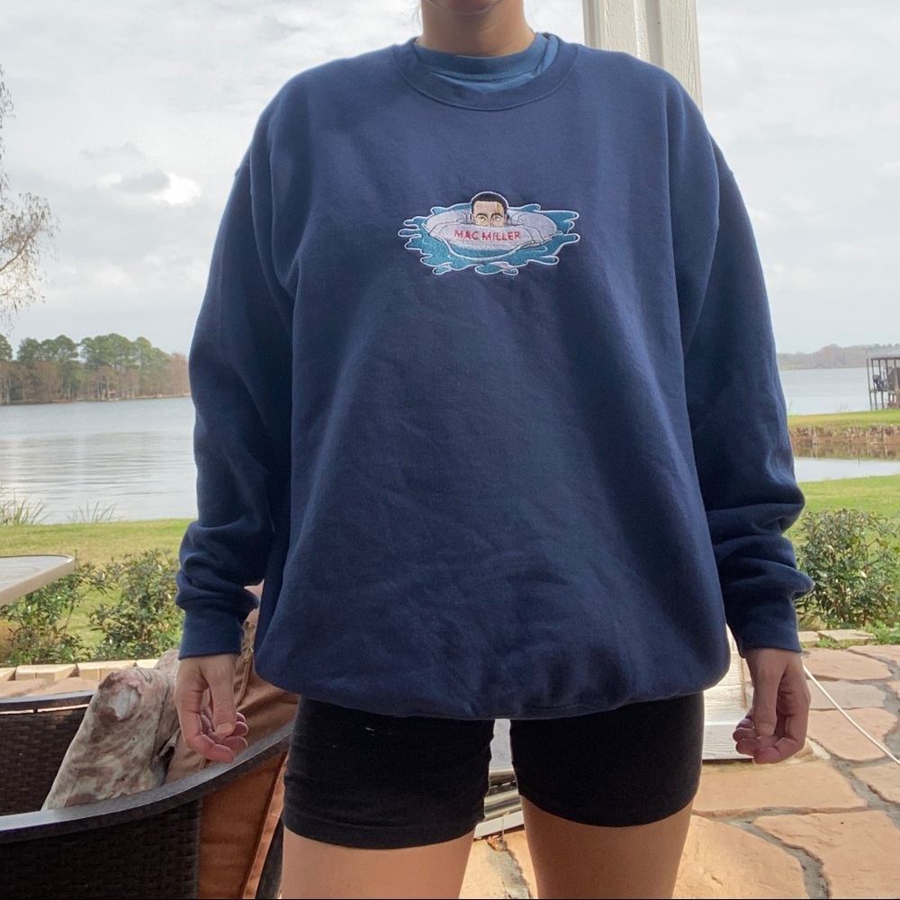 Navy Mac Miller Swimming Sweatshirt/Crewneck